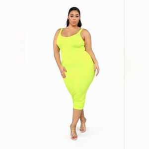 Fashion Nova Lime Green Dress